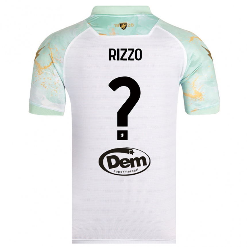 גברים כדורגל Cristiano Rizzo #0 לבן שחור הרחק ג'רזי 2025/26