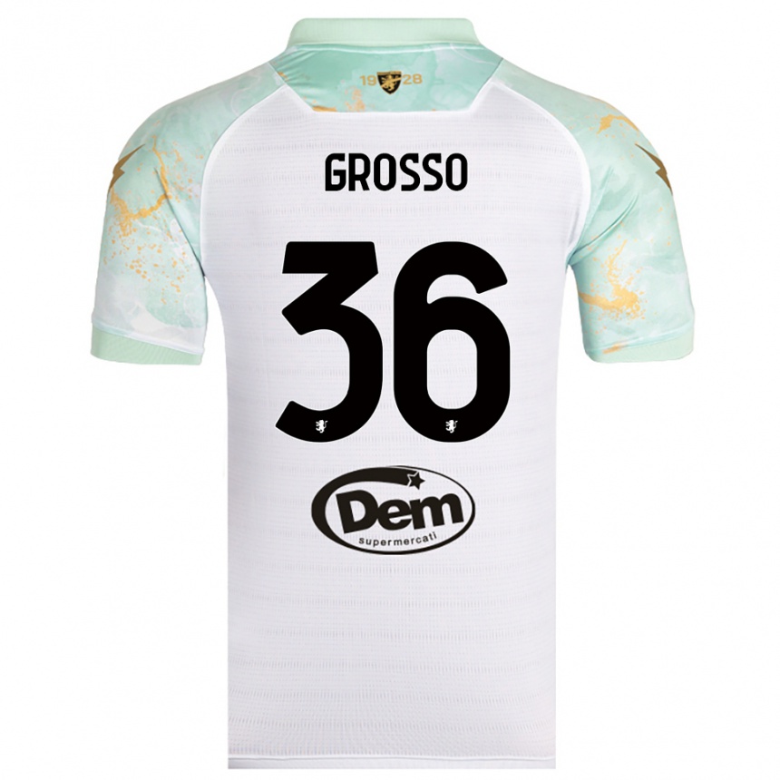 גברים כדורגל פיליפו גרוסו #36 לבן שחור הרחק ג'רזי 2025/26