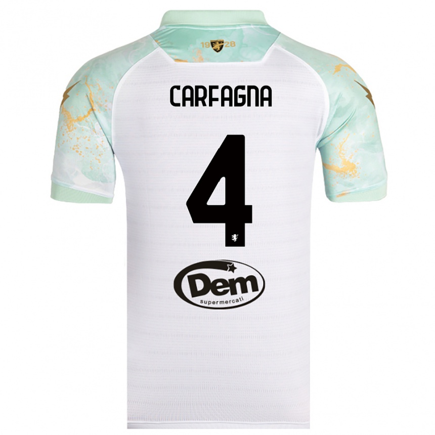 גברים כדורגל Matteo Carfagna #4 לבן שחור הרחק ג'רזי 2025/26
