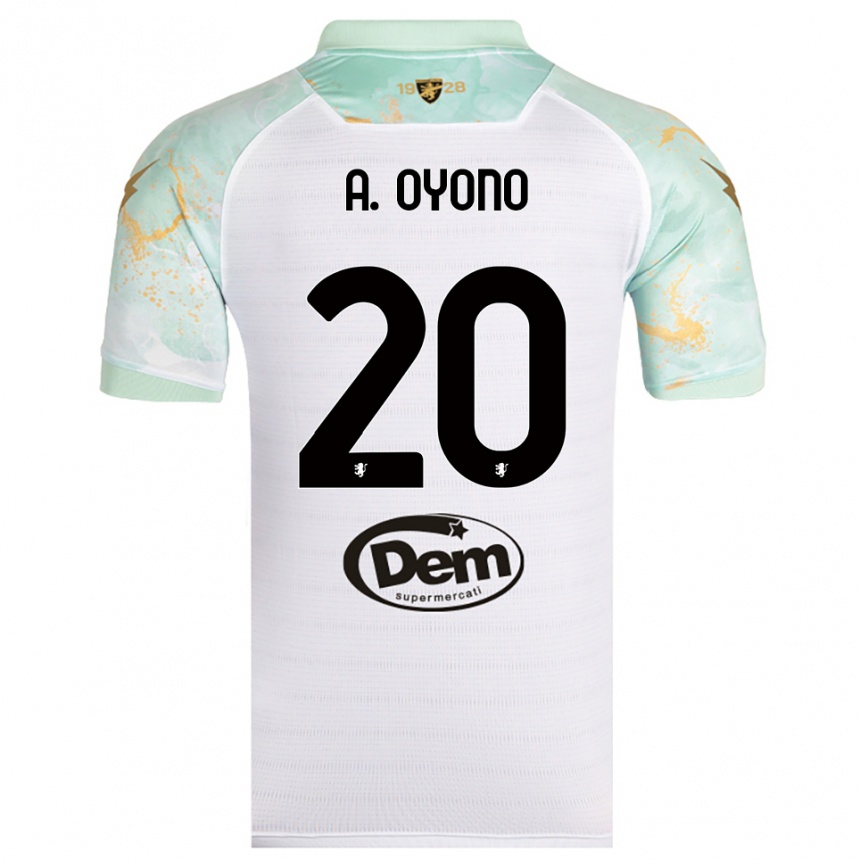 גברים כדורגל אנתוני אויונו #20 לבן שחור הרחק ג'רזי 2025/26