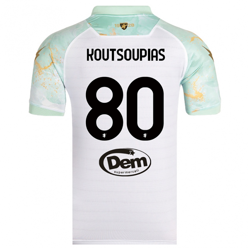 גברים כדורגל איליאס קוטסופיאס #80 לבן שחור הרחק ג'רזי 2025/26
