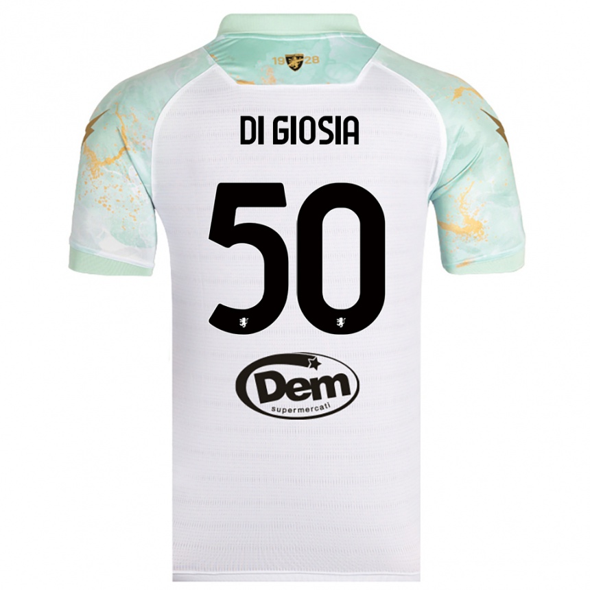 גברים כדורגל ג׳קופו די ג׳וזיה #50 לבן שחור הרחק ג'רזי 2025/26