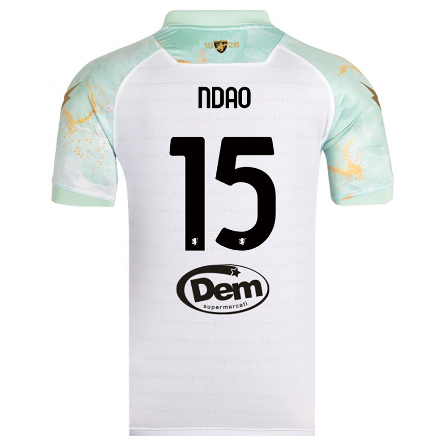 גברים כדורגל Yankhoba Ndao #15 לבן שחור הרחק ג'רזי 2025/26