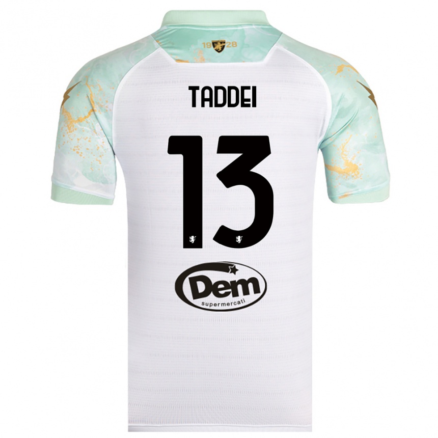 גברים כדורגל Leonardo Taddei #13 לבן שחור הרחק ג'רזי 2025/26