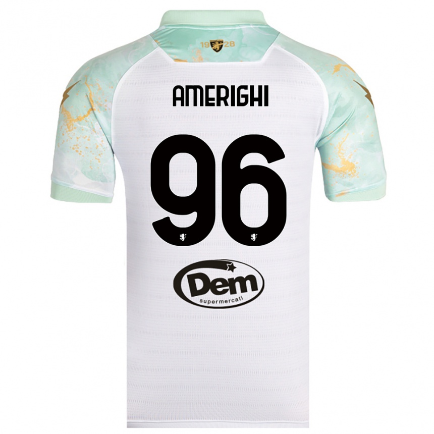 גברים כדורגל Igor Amerighi #96 לבן שחור הרחק ג'רזי 2025/26