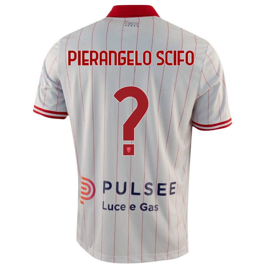 גברים כדורגל דניס פייראנגלו שיפו #0 לבן אדום כחול הרחק ג'רזי 2025/26