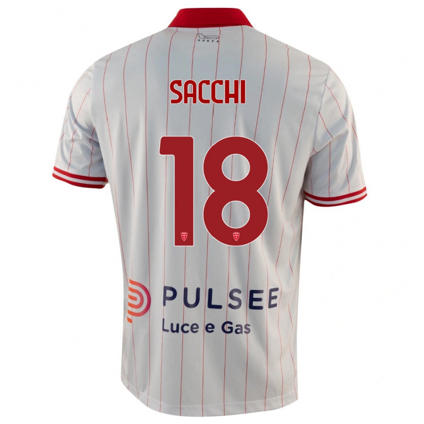 גברים כדורגל Riccardo Sacchi #18 לבן אדום כחול הרחק ג'רזי 2025/26