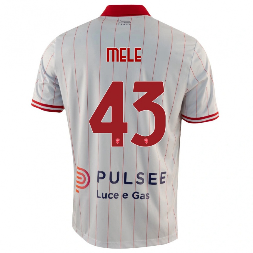 גברים כדורגל Fabio Mele #43 לבן אדום כחול הרחק ג'רזי 2025/26