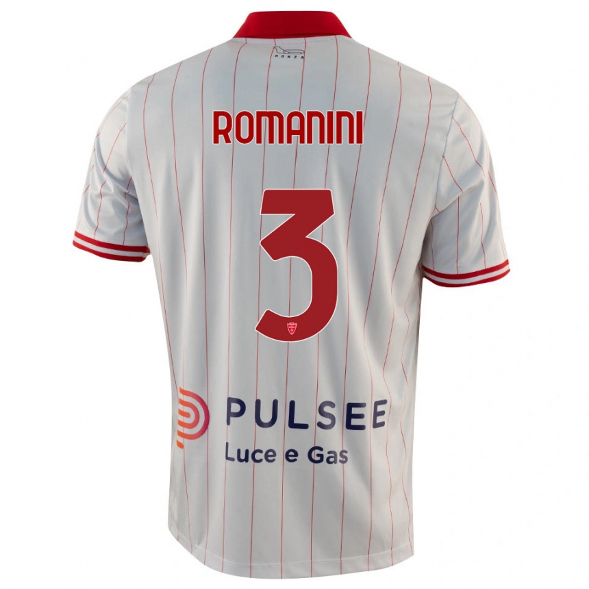גברים כדורגל Andrea Romanini #3 לבן אדום כחול הרחק ג'רזי 2025/26
