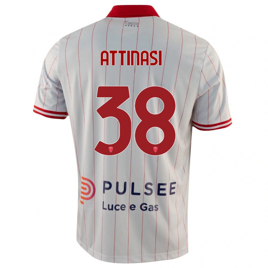 גברים כדורגל Mattia Attinasi #38 לבן אדום כחול הרחק ג'רזי 2025/26