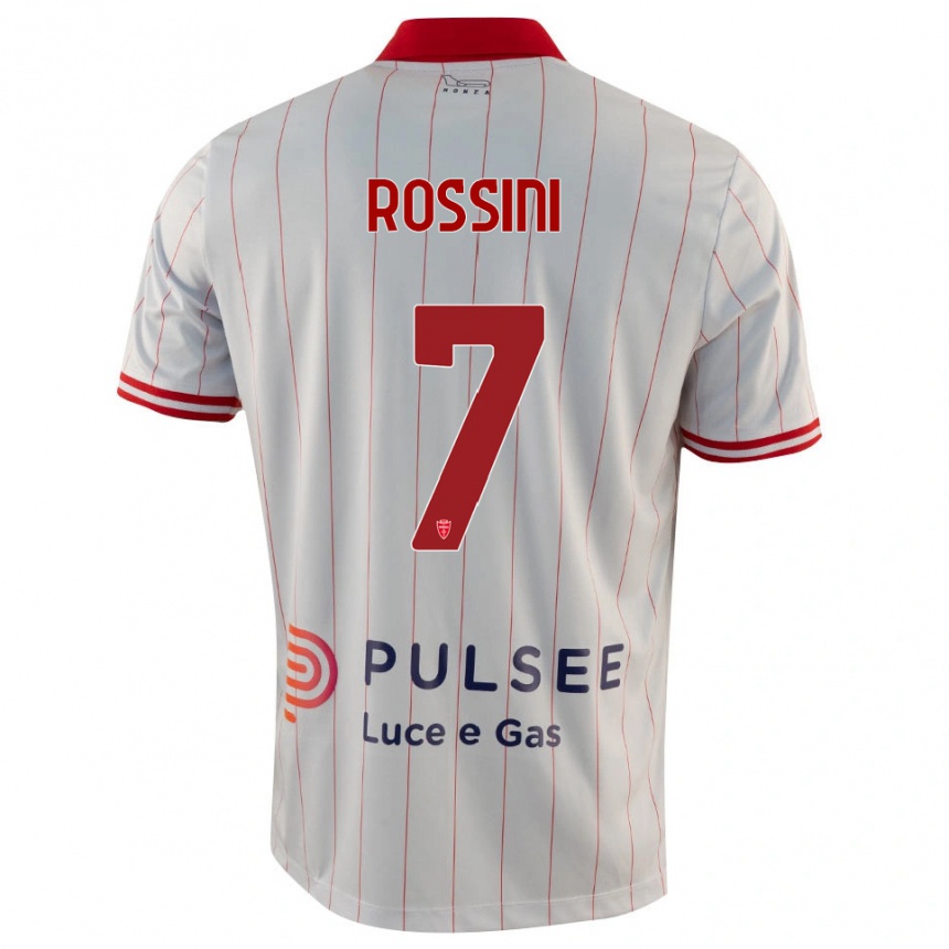 גברים כדורגל Luca Rossini #7 לבן אדום כחול הרחק ג'רזי 2025/26