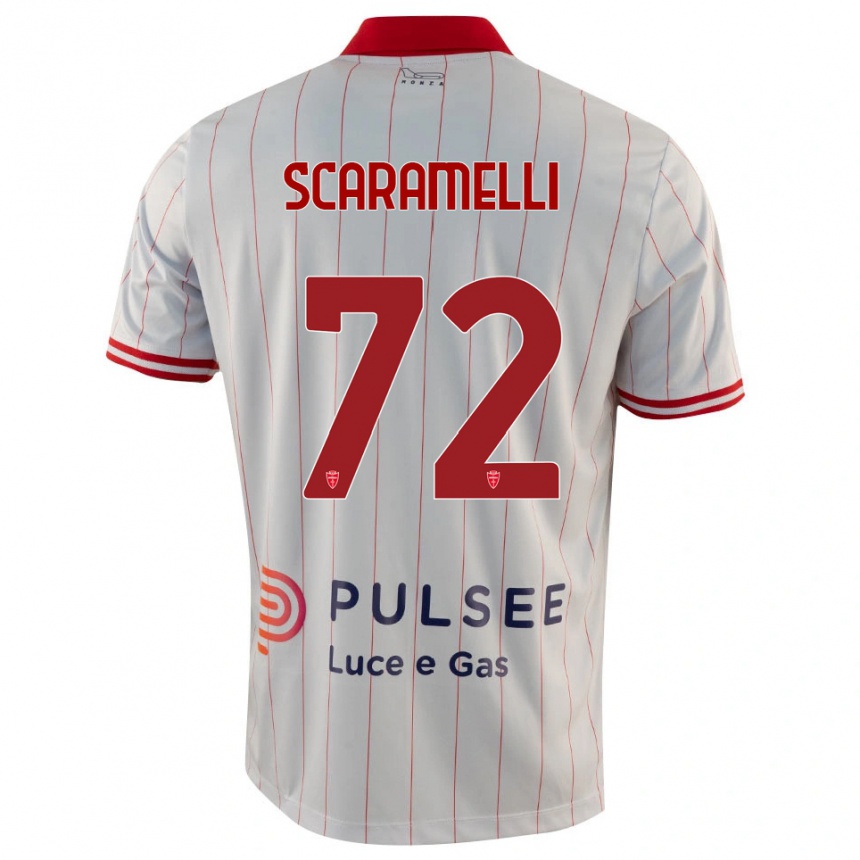 גברים כדורגל אנדריס סקאראמלי #72 לבן אדום כחול הרחק ג'רזי 2025/26 גברים כדורגל אנדריס סקאראמלי #72 לבן אדום כחול הרחק ג'רזי 2025/26