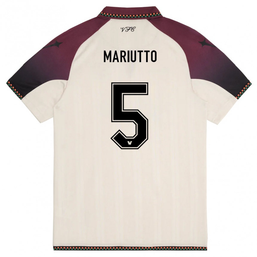גברים כדורגל פרנצ'סקו מריטו #5 קרם בורדו הרחק ג'רזי 2025/26