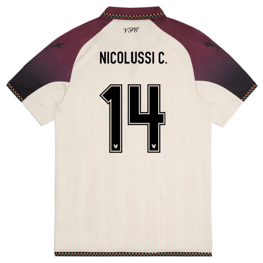 גברים כדורגל הנס ניקולוסי קאוויליה #14 קרם בורדו הרחק ג'רזי 2025/26