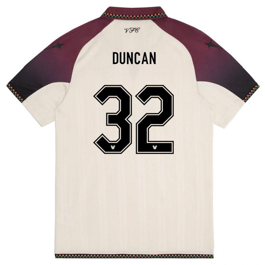 גברים כדורגל אלפרד דאנקן #32 קרם בורדו הרחק ג'רזי 2025/26