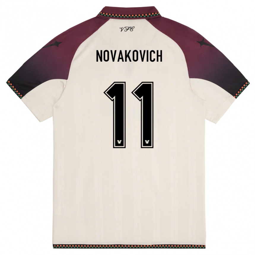 גברים כדורגל אנדריאה נובקוביץ #11 קרם בורדו הרחק ג'רזי 2025/26