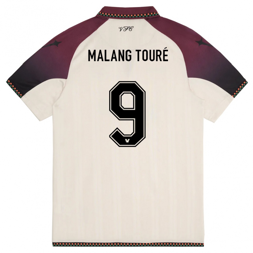 גברים כדורגל Mohamed Malang Touré #9 קרם בורדו הרחק ג'רזי 2025/26