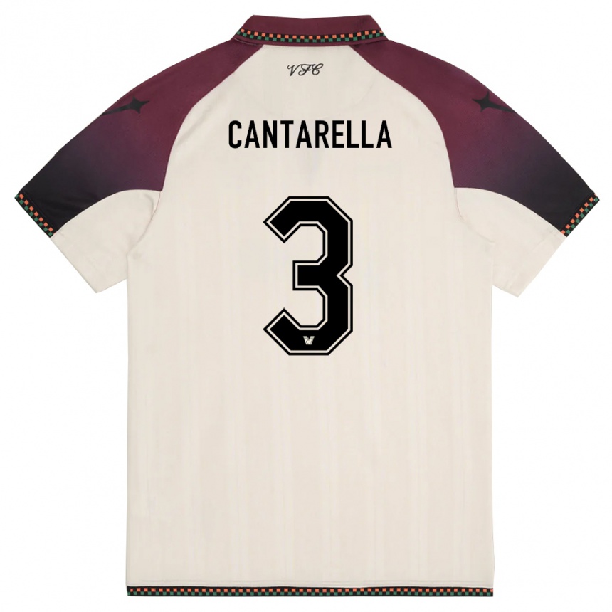 גברים כדורגל Ilaria Cantarella #3 קרם בורדו הרחק ג'רזי 2025/26