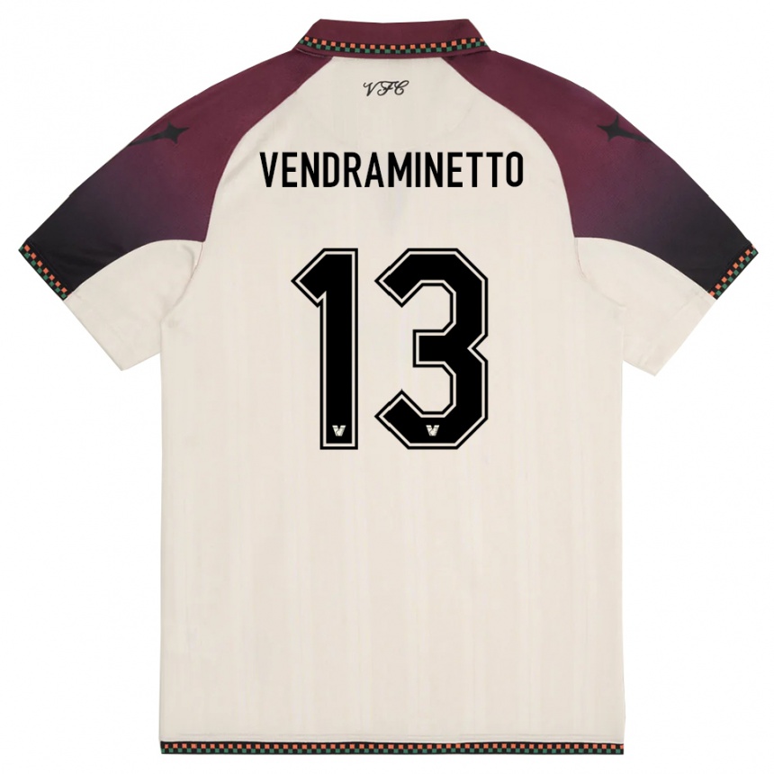 גברים כדורגל Andrea Vendraminetto #13 קרם בורדו הרחק ג'רזי 2025/26