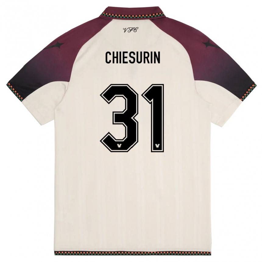 גברים כדורגל אלברטו צ'יזורין #31 קרם בורדו הרחק ג'רזי 2025/26