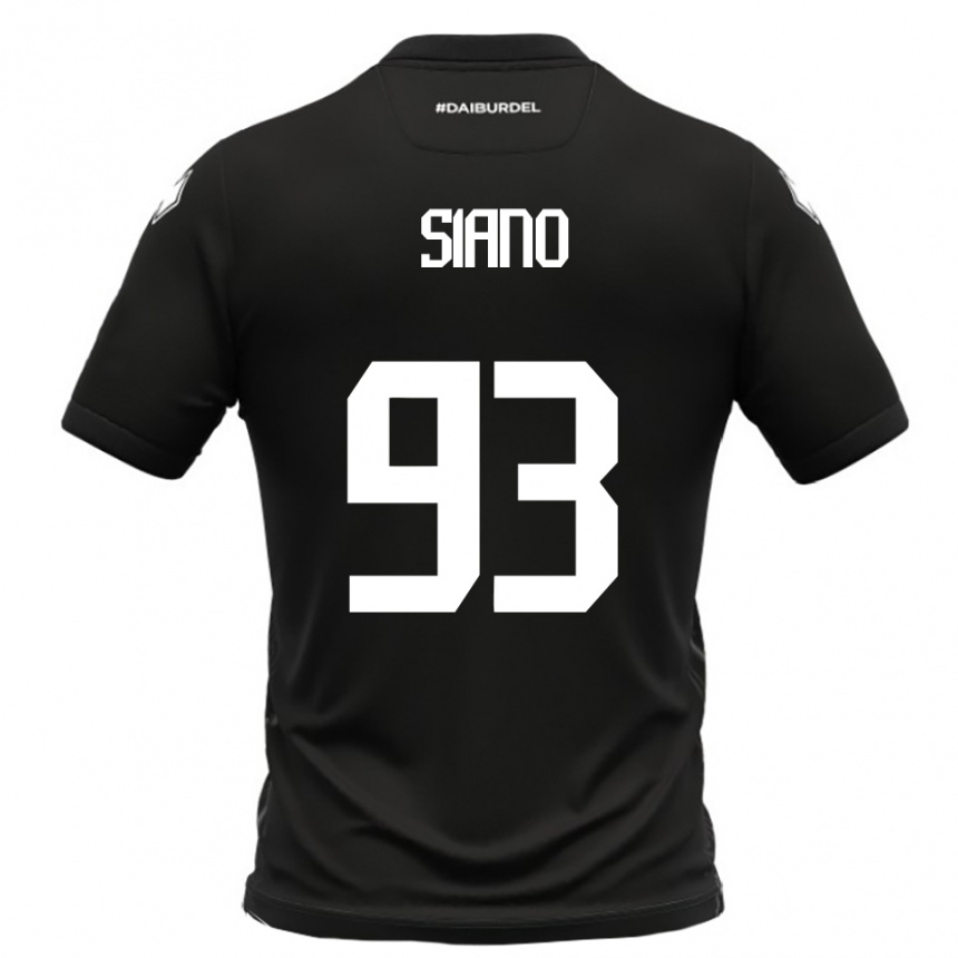 גברים כדורגל אלסנדרו סיאנו #93 שחור לבן הרחק ג'רזי 2025/26