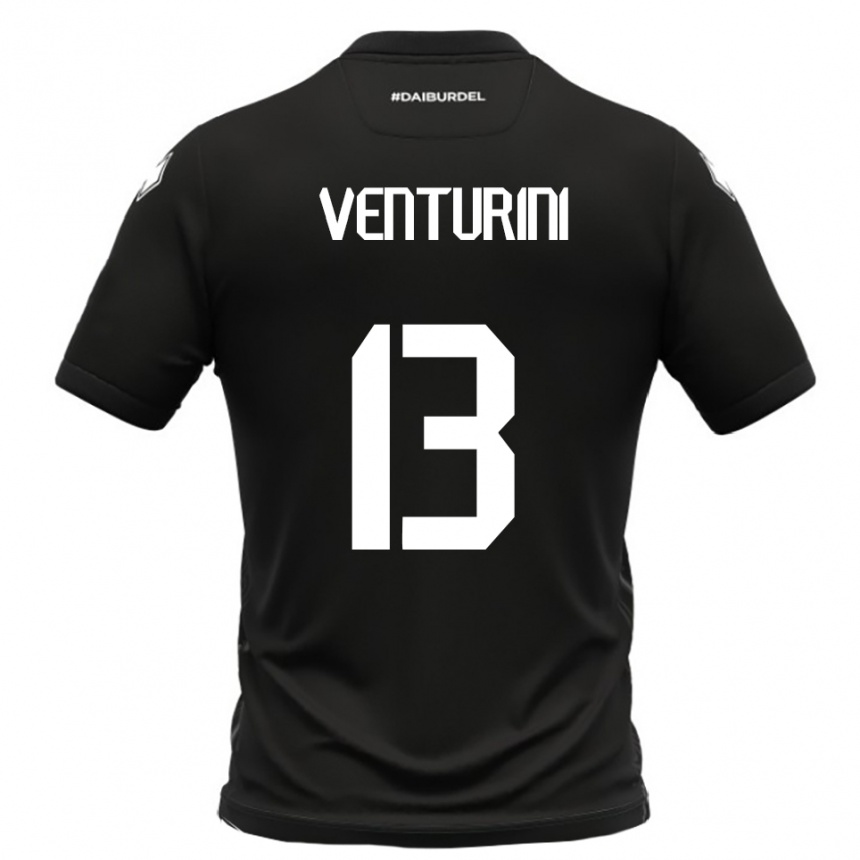 גברים כדורגל Diego Venturini #13 שחור לבן הרחק ג'רזי 2025/26