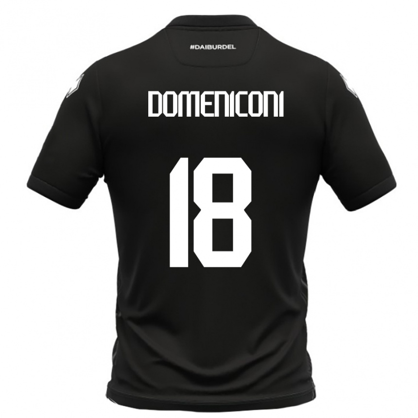 גברים כדורגל ריקרדו דומניקוני #18 שחור לבן הרחק ג'רזי 2025/26