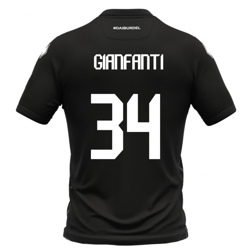 גברים כדורגל Simone Gianfanti #34 שחור לבן הרחק ג'רזי 2025/26