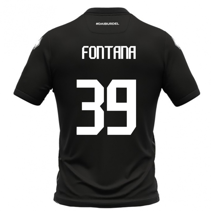 גברים כדורגל Niccolò Fontana #39 שחור לבן הרחק ג'רזי 2025/26