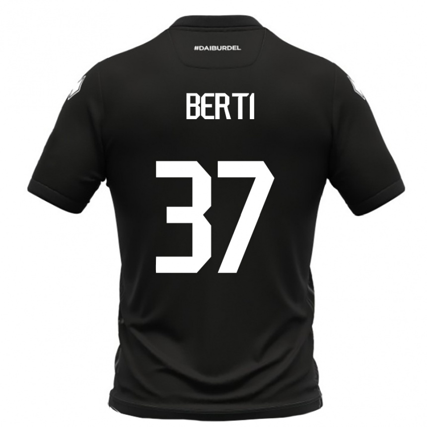 גברים כדורגל פיליפו ברטי #37 שחור לבן הרחק ג'רזי 2025/26