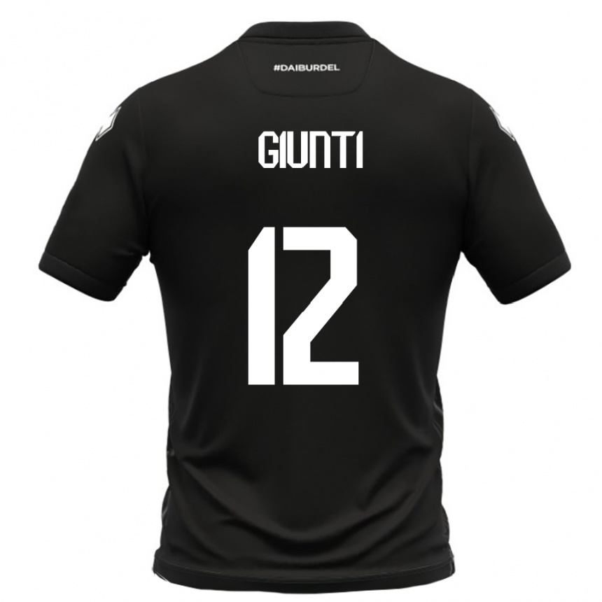 גברים כדורגל Alessandro Giunti #12 שחור לבן הרחק ג'רזי 2025/26
