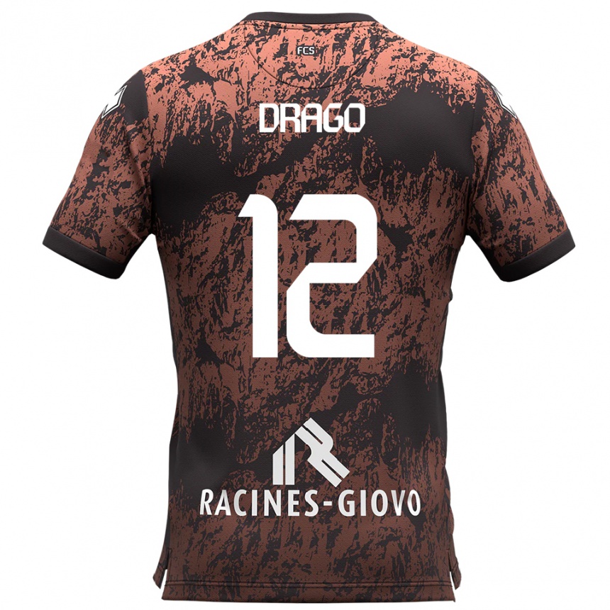 גברים כדורגל Giacomo Drago #12 חום שחור הרחק ג'רזי 2025/26