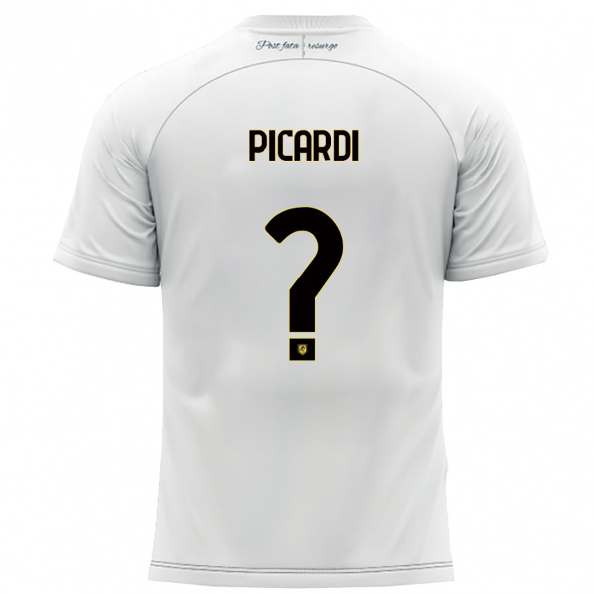 גברים כדורגל Davide Picardi #0 לבן צהוב הרחק ג'רזי 2025/26