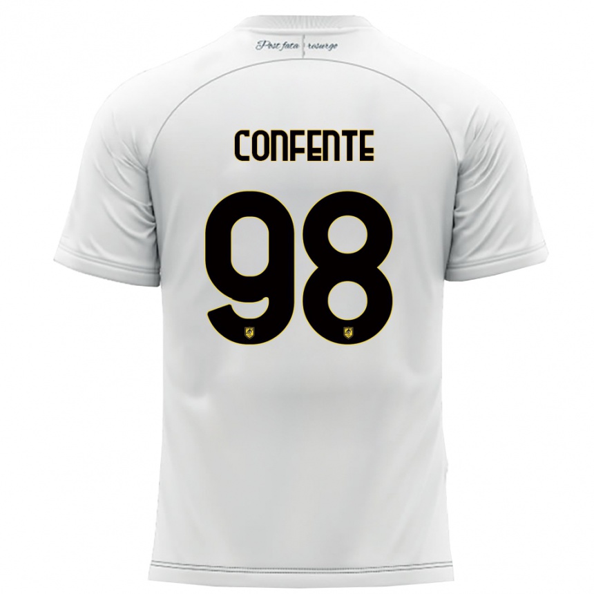 גברים כדורגל Alessandro Confente #98 לבן צהוב הרחק ג'רזי 2025/26