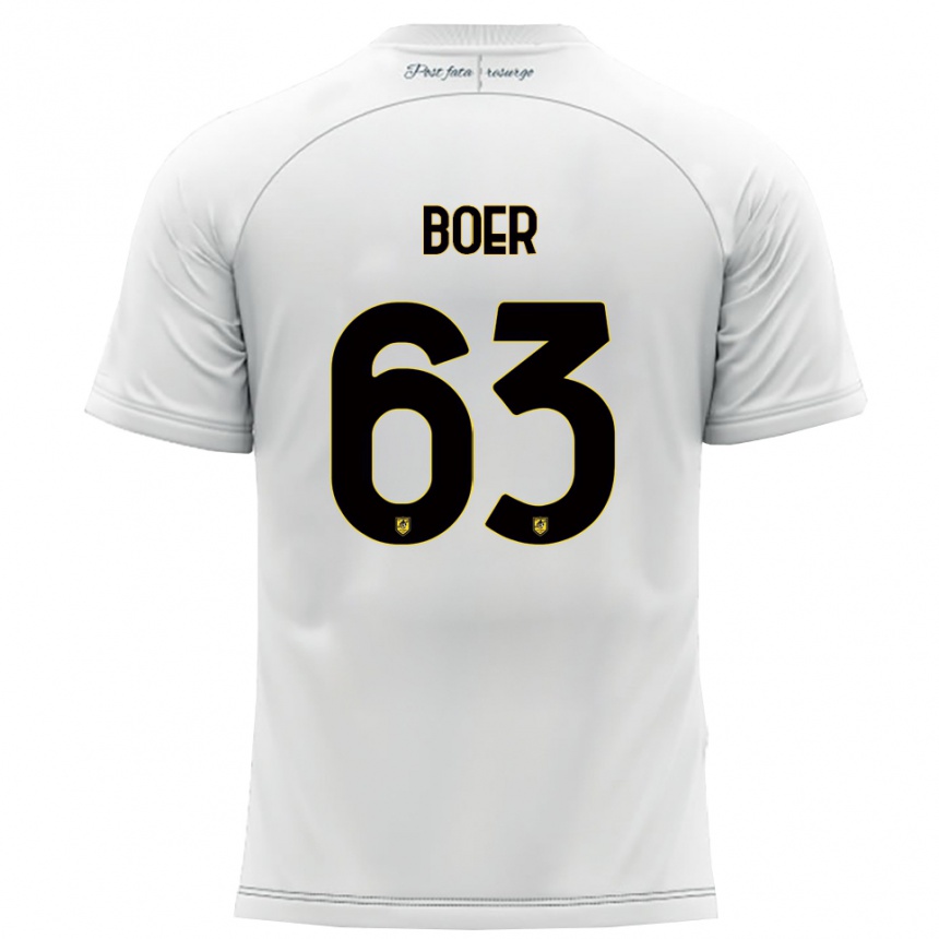גברים כדורגל פייטרו בור #63 לבן צהוב הרחק ג'רזי 2025/26