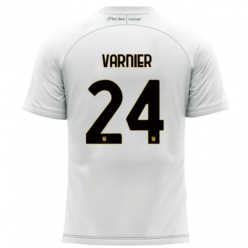 גברים כדורגל מרקו ורניאר #24 לבן צהוב הרחק ג'רזי 2025/26