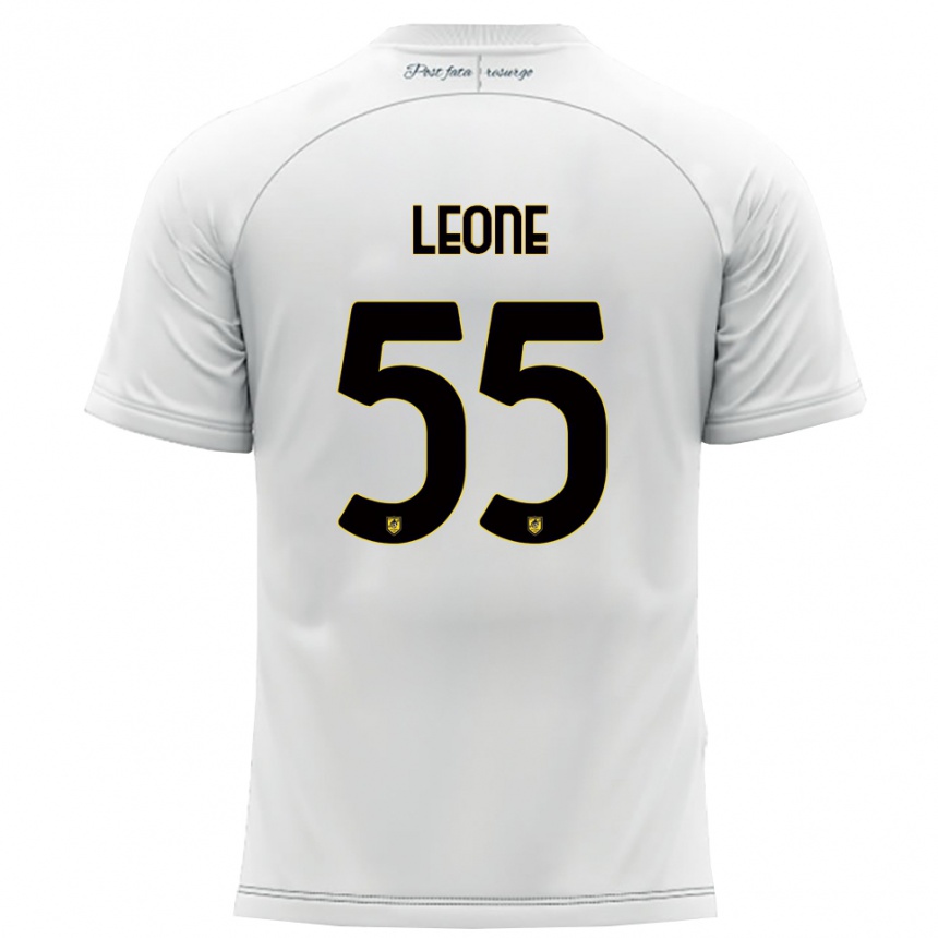 גברים כדורגל ג'וזפה לאונה #55 לבן צהוב הרחק ג'רזי 2025/26