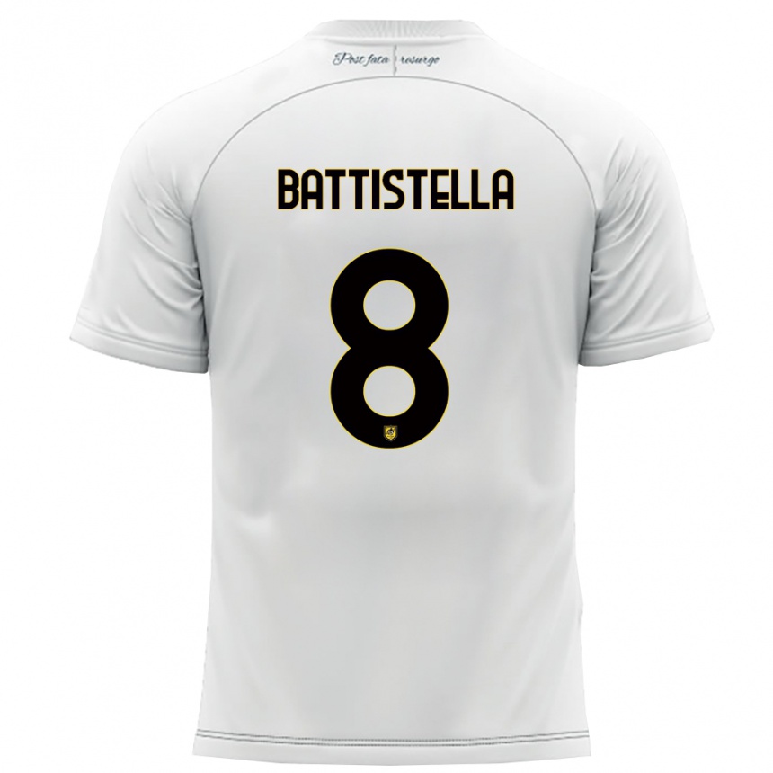 גברים כדורגל תומס באטיסטלה #8 לבן צהוב הרחק ג'רזי 2025/26