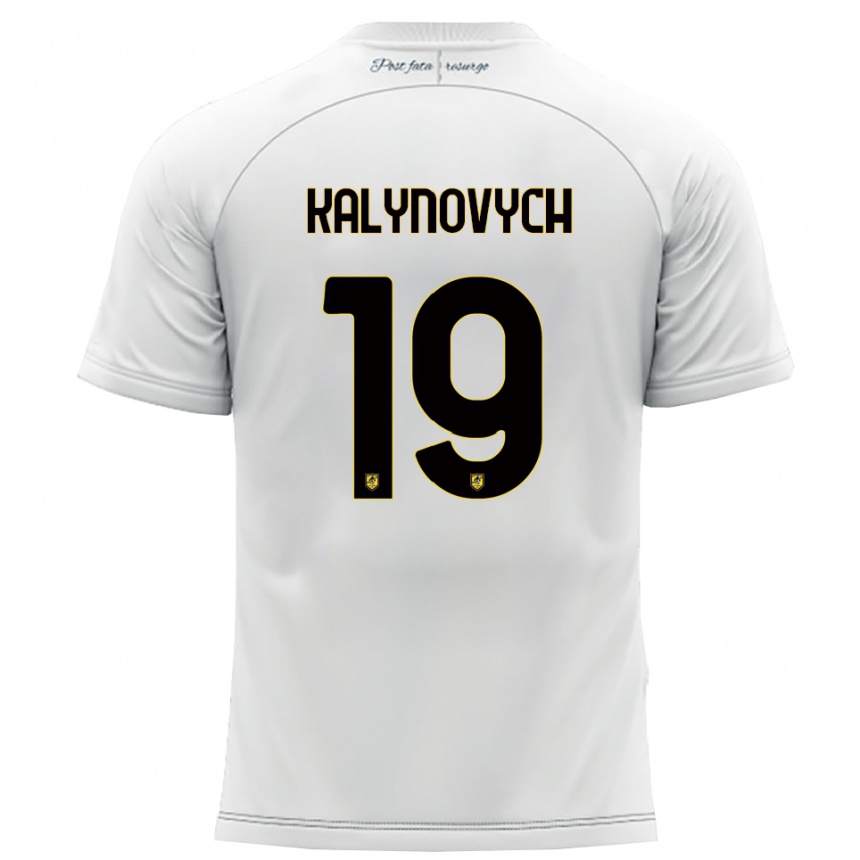 גברים כדורגל איגור קלינוביץ׳ #19 לבן צהוב הרחק ג'רזי 2025/26