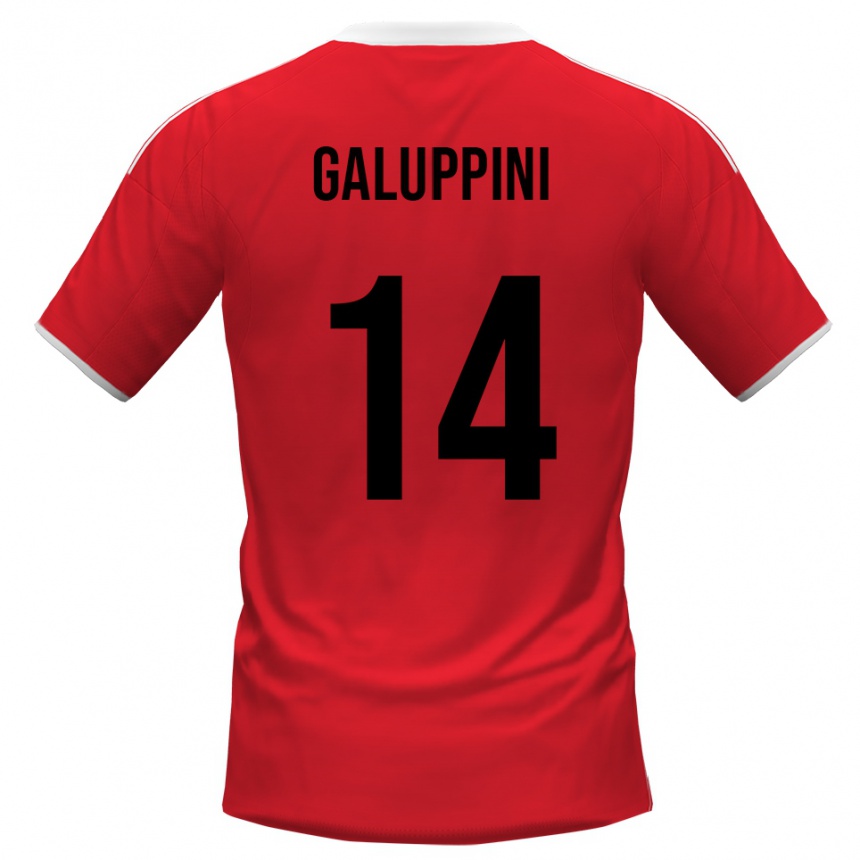 גברים כדורגל Francesco Galuppini #14 אדום לבן הרחק ג'רזי 2025/26