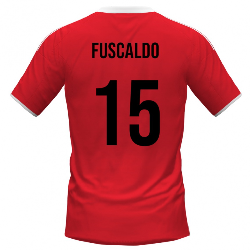 גברים כדורגל מנואל פוסקלדו #15 אדום לבן הרחק ג'רזי 2025/26