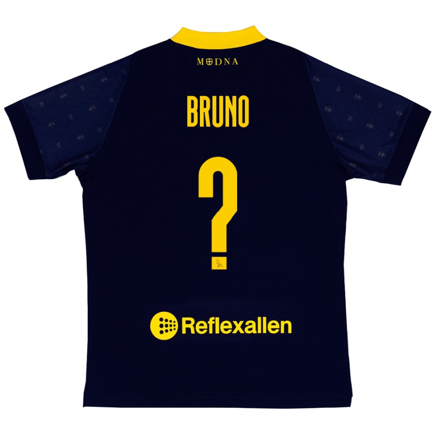 גברים כדורגל ג'ובאני ברונו #0 כחול נייבי צהוב הרחק ג'רזי 2025/26