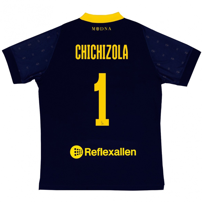 גברים כדורגל לאנדרו צ'יצ'יזולה #1 כחול נייבי צהוב הרחק ג'רזי 2025/26