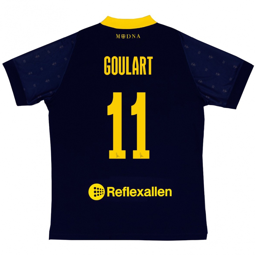 גברים כדורגל Yago Goulart #11 כחול נייבי צהוב הרחק ג'רזי 2025/26