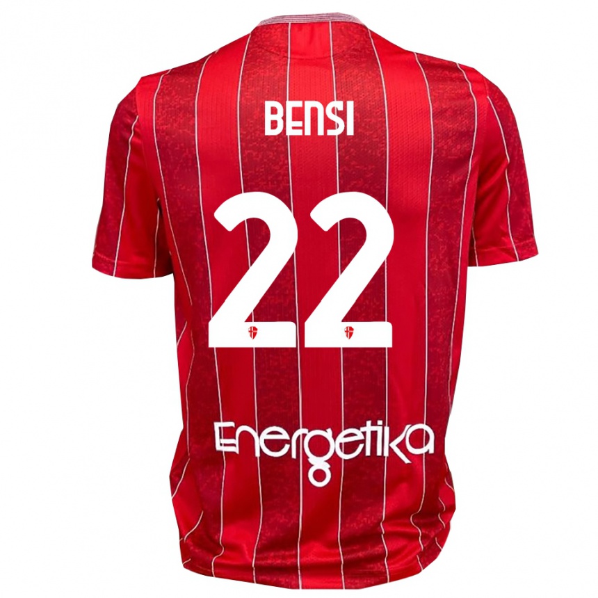 גברים כדורגל Nicolò Bensi #22 אדום לבן הרחק ג'רזי 2025/26