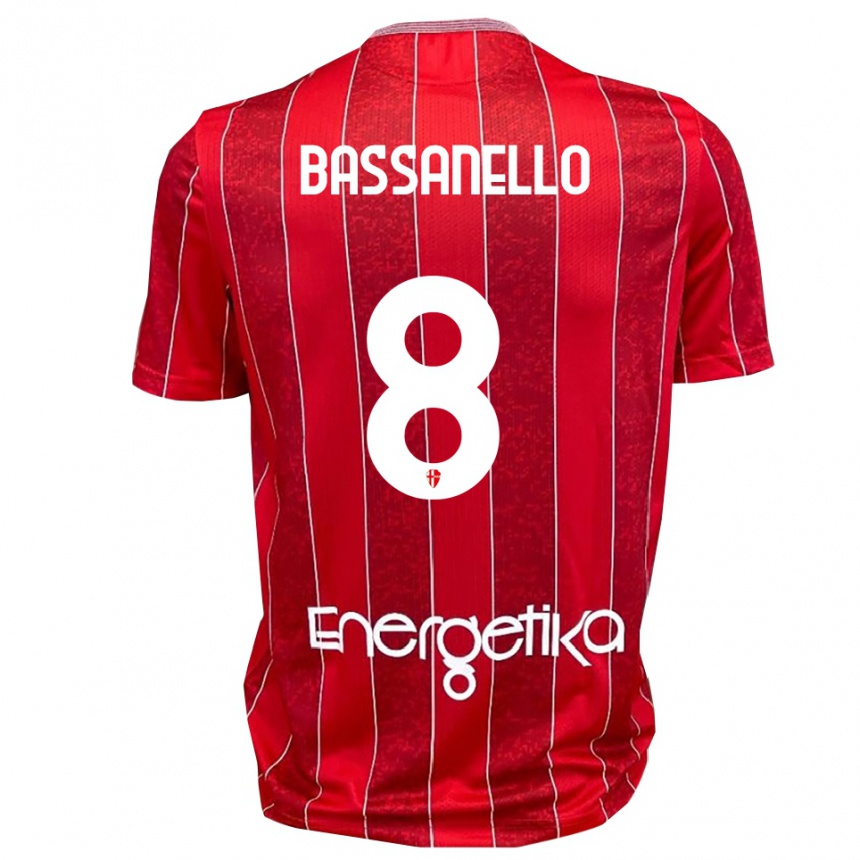 גברים כדורגל Davide Bassanello #8 אדום לבן הרחק ג'רזי 2025/26