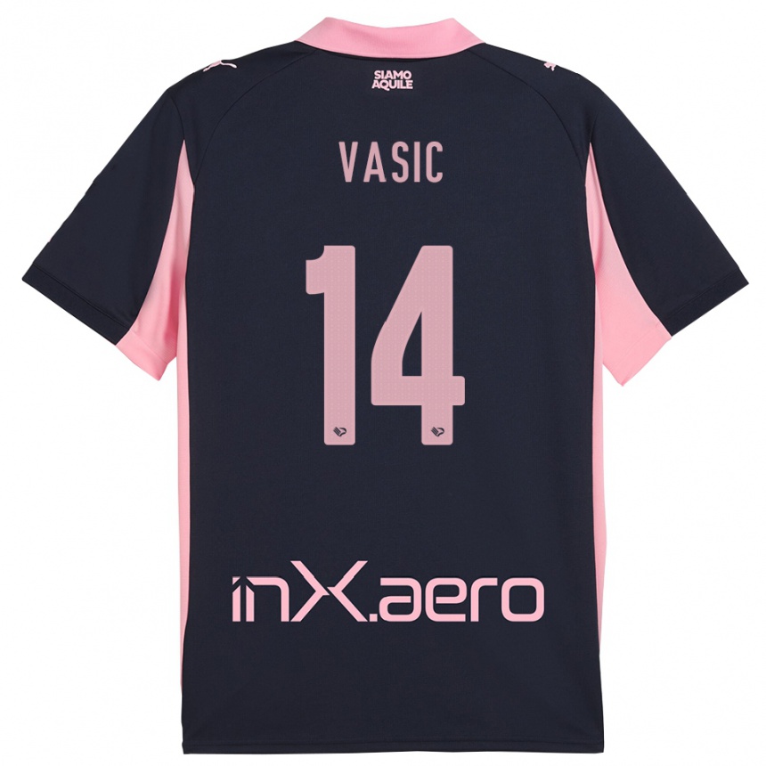 גברים כדורגל אליוסה ואסיץ׳ #14 כחול נייבי ורוד הרחק ג'רזי 2025/26