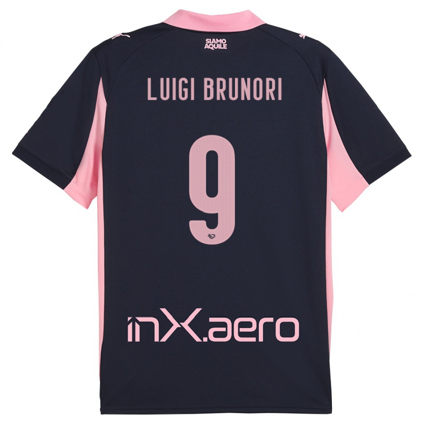 גברים כדורגל מטאו ברונורי #9 כחול נייבי ורוד הרחק ג'רזי 2025/26