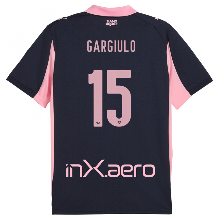 גברים כדורגל Francesco Gargiulo #15 כחול נייבי ורוד הרחק ג'רזי 2025/26