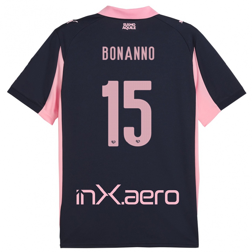 גברים כדורגל Simone Bonanno #15 כחול נייבי ורוד הרחק ג'רזי 2025/26